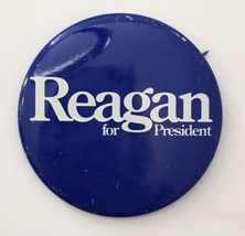 1980 ( Ronald ) Reagan for President Button Pin Blue &amp; White 2.25&quot; Vintage - £10.21 GBP