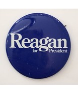 1980 ( Ronald ) Reagan for President Button Pin Blue &amp; White 2.25&quot; Vintage - £10.16 GBP