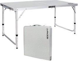 Redcamp Aluminum Camping Table, 4 Foot, Portable Folding Table Adjustable Height - £78.27 GBP