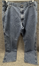 Wrangler Jeans Mens 42x32 Blue Denim Carpenter Pants Casual Work Straight Fit - £17.39 GBP