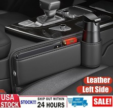 Leather Car Seat Gap Filler Phone Holder Storage Box Organizer Bag Left Side Usa - £23.97 GBP