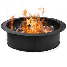 Costway 36 Inch Round Fire Pit Ring Liner DIY Wood Burning Insert Steel Durable - £121.00 GBP