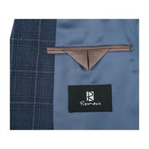 Men's Soft Wool Sport Coat English Plaid Window Pane 556-4 Navy Blue Renoir image 4