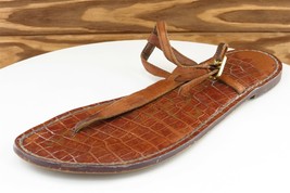 Sam Edelman Sz 8 M Brown Thong Leather Women Sandals Gigi - £15.62 GBP