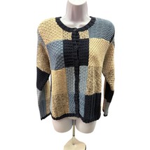 Vintage Paul Harris Design women L Colorblock button down Cardigan - $436.89 MXN