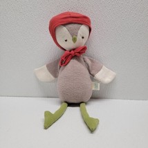 Hazel Village Gray Owl Plush 13&quot; Green Legs Red Bonnet Hat 2012 - £70.31 GBP