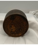 Vintage Indian Head 1877 One Cent Copper Stacked Souvenir Coin Penny Bank - €16,15 EUR Vintage Indian Head 1877 One Cent Copper Stacked Souvenir Coin Penny Bank - €16,15 EUR