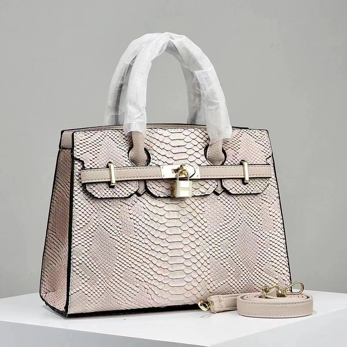 Women's Fashion Bag Snake Pattern Large Capacity Shoulder Crossbody Handbag