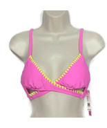 NWT Bikini Nation Womens Cross Cut Out Bikini Swim Top Medium Padded Pink - €11,87 EUR