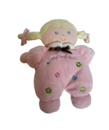 Child Of Mine My First Doll Plush Pink Blonde Blue Eyes Baby Rattles Bra... - $13.06