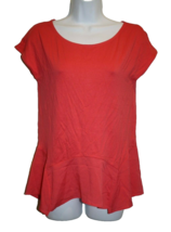 The Limited Womens Cap Sleeve Top Shirt Coral Ruffle Bottom Small S NEW NWT - $18.00