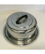 Vintage round metal cake cover carrier with locking lid mid century kitchen - €21,35 EUR