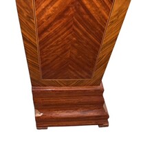 Antique Style Wooden Urn Pedestal Column w/ Brass Urn Crest Inlay 49” image 7