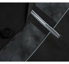 Men RENOIR Suit Solid Two Button Business Formal Classic Regular Fit 201-1 Black image 3