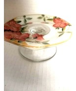 Vintage Collectible  FROSTED Glass Small  Footed CUPCAKE DISPLAY PLATE 5&quot; - $21.99