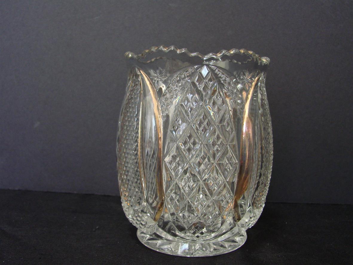 Vintage McKee  6 ¼ Inch Celery Vase with Gold Highlights  - $50.00