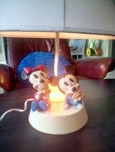  MICKEY MINNIE Mouse Nursery Lamp W/ Nightlight. Working. ViTg  1984 Dis... - £23.96 GBP
