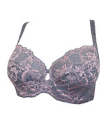 Womens Ex M&amp;S BLACK/GREY Embroidered Non-Padded Wired Full Cup Bra SIZE ... - $20.52