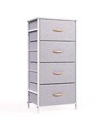 4 Drawer Fabric Dresser Storage Tower, Organizer Unit For Bedroom, Close... - £81.42 GBP