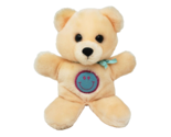 DAKIN VINTAGE 1988 PEACH TEDDY BEAR W/ BLUE SMILE FACE STUFFED ANIMAL PL... - $28.50