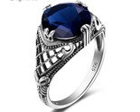 Women s silver engagement ring handmade sapphire silver 925 jewelry valentines day thumb155 crop