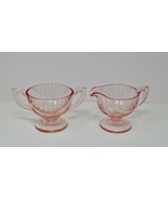 Pink Depression Etched Glass Cream and Sugar Set - $29.99