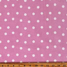 Flannel White Polka Dots on Pink Cotton Flannel Fabric Print by the Yard D277.20 - £7.03 GBP