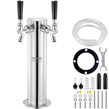 VEVOR Dual Tap Beer Tower, Stainless Steel, Pre-Assembled Tubing, Self-C... - $55.99