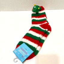 The Christmas Shoppe Christmas Warm Cozy Socks with Plush Tree Striped Adult OS - £6.90 GBP