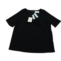 41 Hawthorn Shirt Womens 3X Black Short Sleeve VNeck Seer Sucker Pullover Blouse - £21.47 GBP