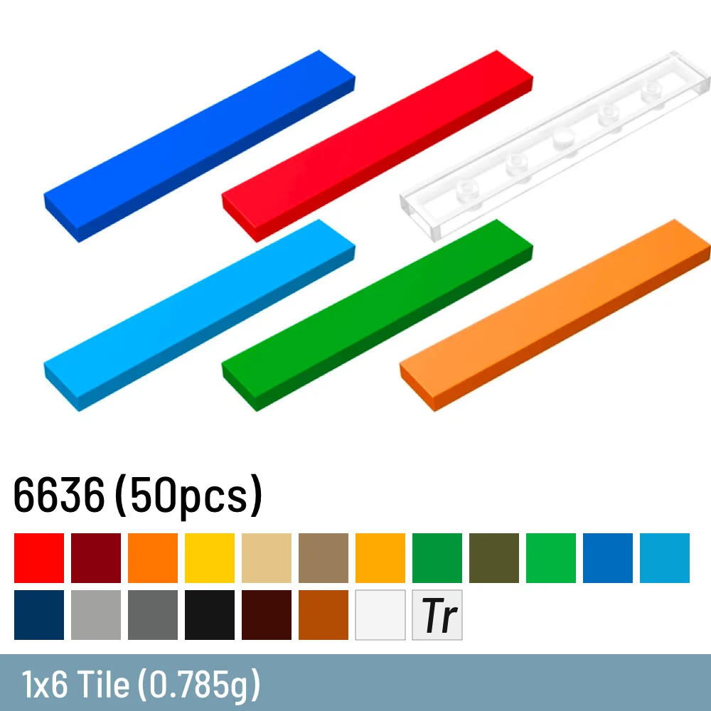 50 Pcs / Lot DIY Building Blocks Thin Digital Bricks 1x6  Size Compatible With - £15.60 GBP+