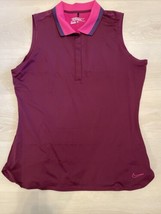 Nike Golf Womens Large Tour Performance Dri Fit Polo Shirt Sleeveless Active - £12.43 GBP