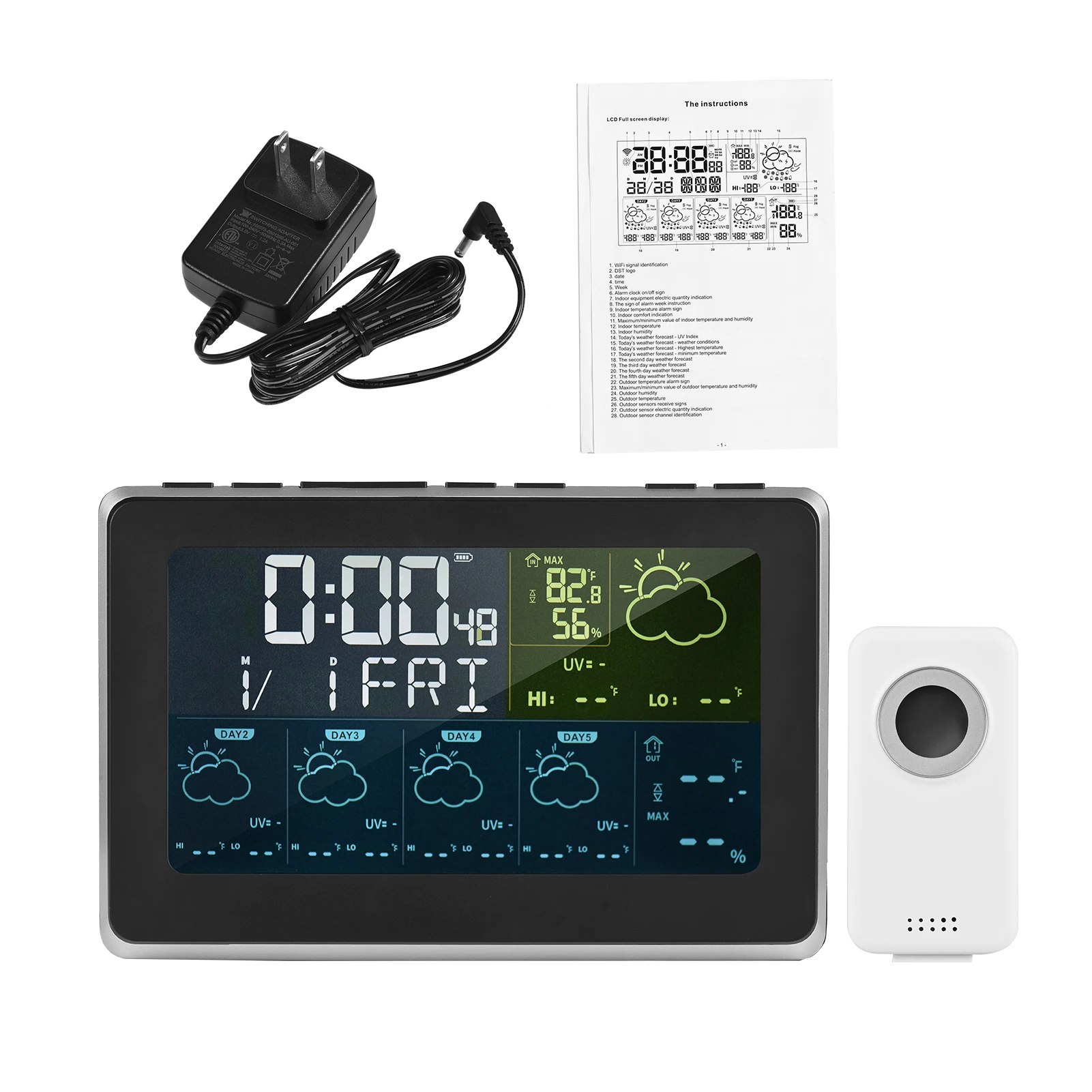 Tuya WiFi Smart LCD Weather Station APP Control Digital Thermohygrometer Weather - £153.75 GBP