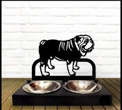 Bowl Stand,Personalized Dog Bowl,English Bulldog Dog Breed,Custom Dog Bowl - $105.00