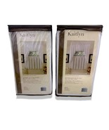 NEW Lot of 2 Pcks each Containing 2 Tier Valance Curtains 60&quot;x36&quot; White ... - $15.99