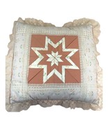 Vintage Victorian 8 Point Lone Star Quilted Pillow 14” Square Cottagecor... - £51.47 GBP