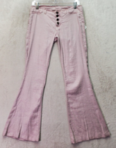 Hudson Collection Flared Jeans Women Size 26 Pink Linen Cut Waistband Button Fly - £20.18 GBP