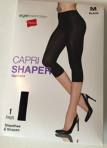 Hanes Style Essentials Capri Shaper Garment Smoothes Shapes size M Black... - $10.89