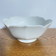 Vintage White Lotus Shape Serving Bowl 7.75” Wide And 3.5” High - $19.59