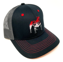 University Of Georgia Bulldogs Logo Uga Black Grey Mesh Trucker Snapback Hat Cap - £17.14 GBP