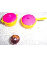 Vintage Mattel Barbie 2 Pots With Lids &amp; Copper Lid - £2.35 GBP