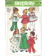 Simplicity Pattern 5993 Girls Dress Smock Bell Bottom Pants Size 4 Uncut - £5.47 GBP