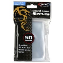 100 Bcw Board Game Sleeves 56MM X 87MM For Mini European Cards - $7.72