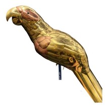 Sergio Bustamante Style Brass Copper 18” Parrot Sculpture To Sit On Perch - $267.29