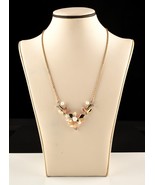 *14K Yellow Gold Natural Diamond White Pearl 15&quot; V Shaped Necklace - $1,199.99