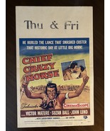 Chief Crazy Horse Original Window Card Poster 1955 Victor Mature - $67.90