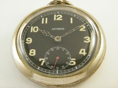 ANTIQUE MOERIS SUB SECOND WINDING SWISS MILITARY POCKET WATCH G.S.T.P 313811 - $339.15