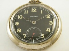 Antique Moeris Sub Second Winding Swiss Military Pocket Watch G.S.T.P 313811 - £266.69 GBP