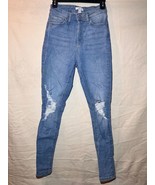 Forever 21 Skinny Jeans SZ 26 Blue Light Wash High Rise Distressed Denim... - $20.15 CAD