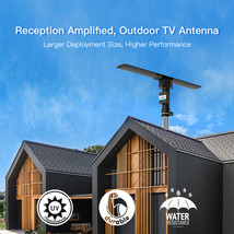990 Miles Outdoor Amplified TV Antenna 1080P 4K HDTV 30dB UHF/VHF 360 Ro... - £55.30 GBP